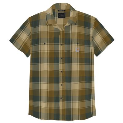 Image showing  Men's Rugged Flex Relaxed Fit Lightweight Plaid Short-Sleeve Button-Down Shirt