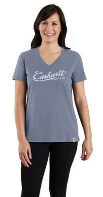 Carhartt Women's Tencel Fiber Series Relaxed Fit Graphic V-Neck Short-Sleeve T-Shirt