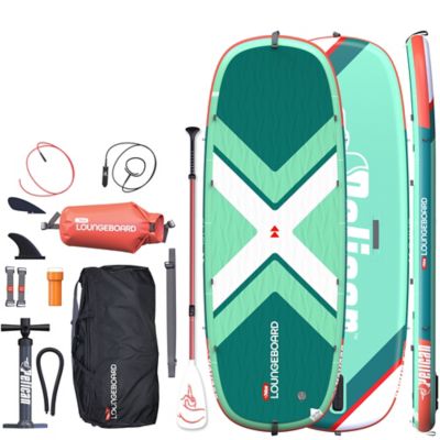 Pelican LoungeBoard Inflatable SUP, Recreational Stand Up Paddle Board, Yoga and Adventure ready, Bag & Paddle included, 9ft