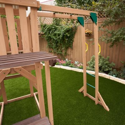 Image showing  Lawnmeadow Wooden Swing Set, Playset with Slide, Sandbox, Telescope & Monkey Bars