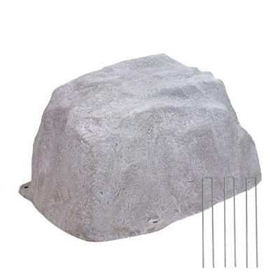 Sunnydaze Decor Outdoor Low-Profile Polyresin Landscape Rock Septic Cover with Stakes - Gray - 14 in.