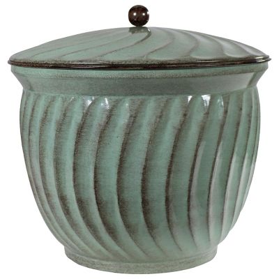 Sunnydaze Decor Decorative Metal Garden Hose Holder - Sage Glaze