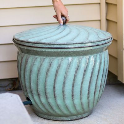 Image showing  Decorative Metal Garden Hose Holder - Sage Glaze