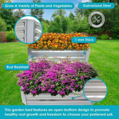 Image showing  2-Tier Galvanized Steel Raised Garden Bed, 17.5 in. H, Silver