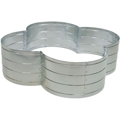 Sunnydaze Decor Galvanized Steel 4-Leaf Clover-Shaped Raised Garden Bed - Silver