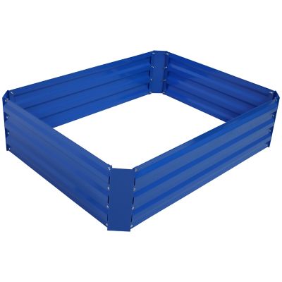 Sunnydaze Decor Galvanized Rectangle Raised Garden Bed - 4' x 3' - Blue