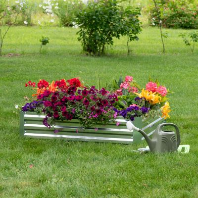 Image showing  Galvanized Steel Raised Garden Bed, 4 ft. x 4 ft., Square, Silver
