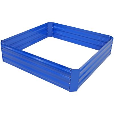 Sunnydaze Decor Galvanized Square Raised Garden Bed - 4 ft. x 4 ft. - Gray