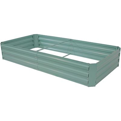 Sunnydaze Decor Galvanized Steel Rectangle Raised Garden Bed - 3' x 6' - Green