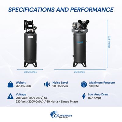 Image showing  60 gal. 3.7 hp Continuous Run Air Compressor