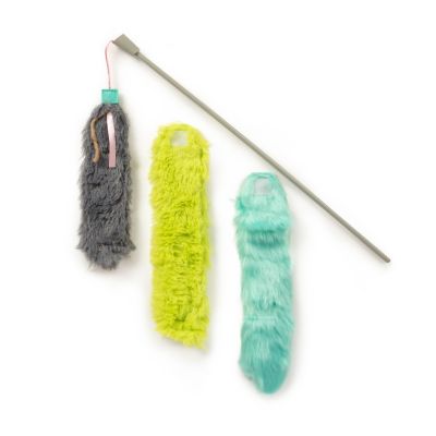 SmartyKat Crazy Catch 3 Part Breakaway Plush Catnip Wand Cat Toy