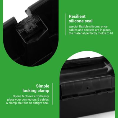 Image showing 5 th SOCKiTBOX The Original Weatherproof Connection Box - Large Indoor & Outdoor Electrical Power Cord Enclosure, Black, Small