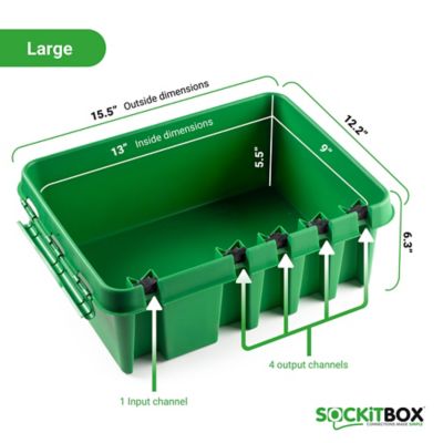Image showing  The Original Weatherproof Connection Box - Large Indoor & Outdoor Electrical Power Cord Enclosure, Green, Large