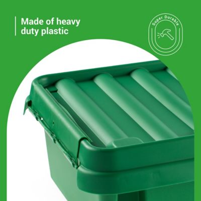 Image showing  The Original Weatherproof Connection Box - Large Indoor & Outdoor Electrical Power Cord Enclosure, Green, Large