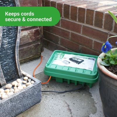 Image showing  The Original Weatherproof Connection Box - Large Indoor & Outdoor Electrical Power Cord Enclosure, Green, Large