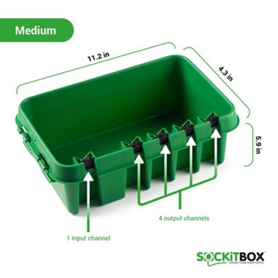 Image showing  The Original Weatherproof Connection Box - Large Indoor & Outdoor Electrical Power Cord Enclosure, Green, Medium