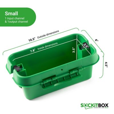 Image showing  The Original Weatherproof Connection Box - Large Indoor & Outdoor Electrical Power Cord Enclosure, Green, Small