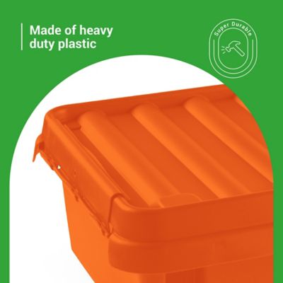 Image showing  The Original Weatherproof Connection Box - Large Indoor & Outdoor Electrical Power Cord Enclosure, Orange, Large