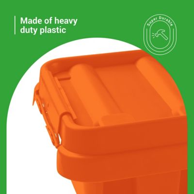 Image showing  The Original Weatherproof Connection Box - Large Indoor & Outdoor Electrical Power Cord Enclosure, Orange, Medium