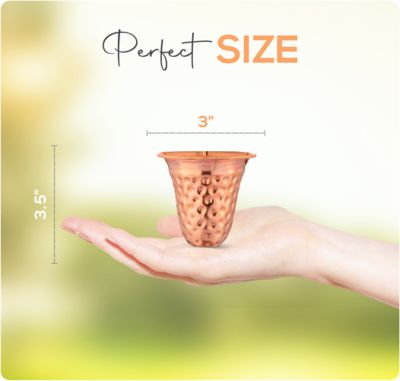 Image showing  Copper Hammered Rain Chain - Bell, 8.5 ft.