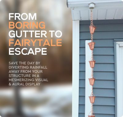 Image showing  Copper Rain Chain - Bell, 3 ft.