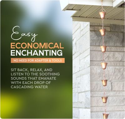 Image showing 5 th Marrgon Copper Rain Chain - Bell, 3 ft.