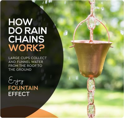 Image showing 6 th Marrgon Copper Rain Chain - Bell, 3 ft.