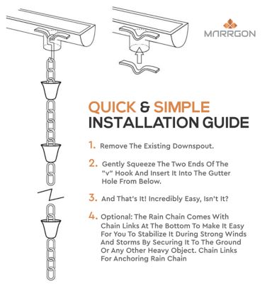 Image showing 8 th Marrgon Copper Rain Chain - Bell, 3 ft.