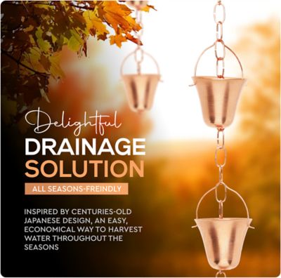 Image showing  Copper Rain Chain - Bell, 6.5 ft.