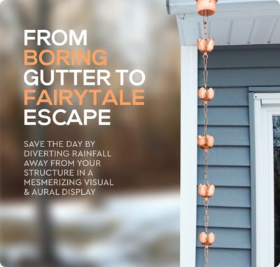 Image showing  Copper Rain Chain - Tulip, 3 ft.