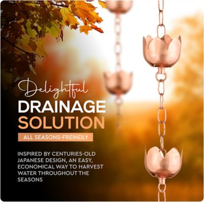 Image showing  Copper Rain Chain - Tulip, 6.5 ft.