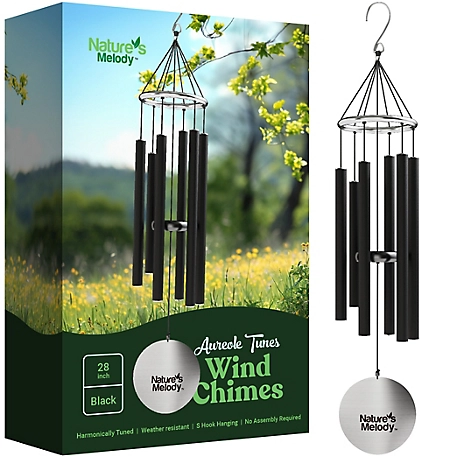 Nature's Melody Aureole Tuned Wind Chime, 28 in. Black