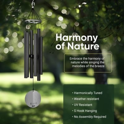 Image showing  Aureole Tuned Wind Chime, 28 in. Black