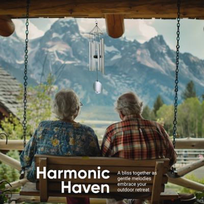 Image showing  Aureole Tuned Wind Chime, 28 in. Silver