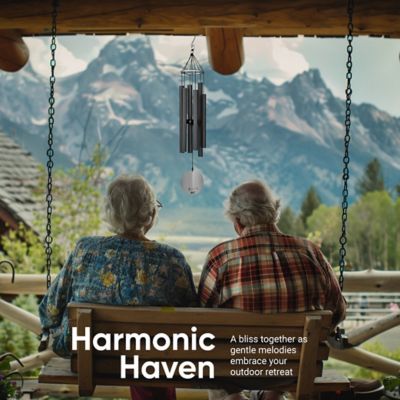 Image showing  Aureole Tuned Wind Chime, 36 in. Black