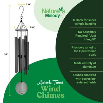 Image showing 5 th Nature's Melody Aureole Tuned Wind Chime, 36 in. Black
