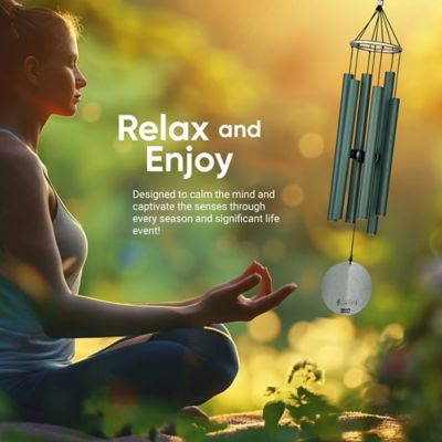 Image showing  Aureole Tuned Wind Chime, 36 in. Green