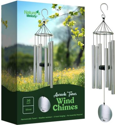 Nature's Melody Aureole Tuned Wind Chime, 36 in. Silver