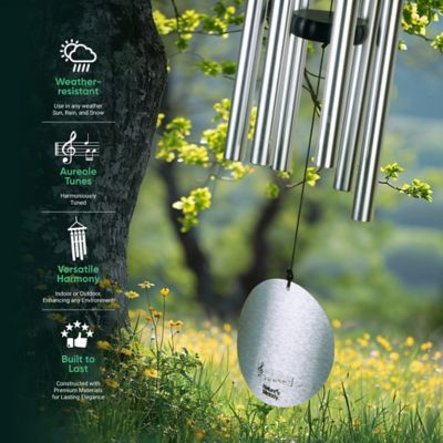 Image showing  Aureole Tuned Wind Chime, 36 in. Silver