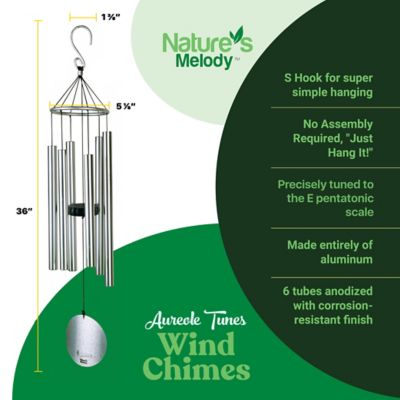 Image showing 5 th Nature's Melody Aureole Tuned Wind Chime, 36 in. Silver