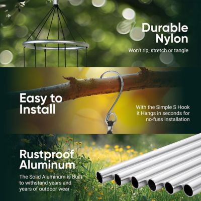 Image showing 6 th Nature's Melody Aureole Tuned Wind Chime, 36 in. Silver