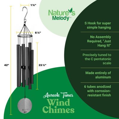 Image showing 5 th Nature's Melody Aureole Tuned Wind Chime, 42 in. Black