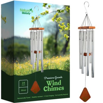 Nature's Melody Primiere Grande Tuned Wind Chime, 24 in. Silver