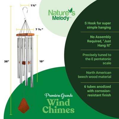 Image showing 5 th Nature's Melody Primiere Grande Tuned Wind Chime, 36 in. Silver