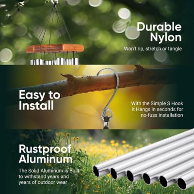 Image showing 6 th Nature's Melody Primiere Grande Tuned Wind Chime, 36 in. Silver