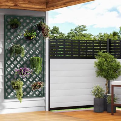 Image showing  4 ft. x 8 ft. Woodland Green Garden Vinyl Lattice