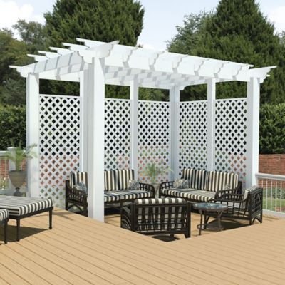 Image showing  2 ft. x 8 ft. White Classic Vinyl Lattice
