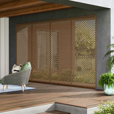 Image showing  4 ft. x 8 ft. Brazilian Walnut Privacy Diamond Vinyl Lattice