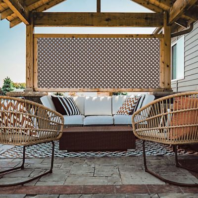 Image showing  4 ft. x 8 ft. Espresso Diamond Privacy Vinyl Lattice