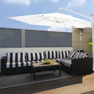 Image showing 6 th FREESTYLE 4 ft. x 8 ft. Black Square Privacy Vinyl Lattice